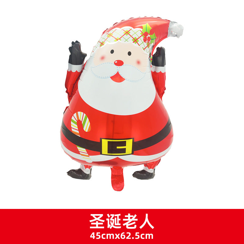 New Christmas 3D Santa Reindeer Aluminum Foil Balloons Min.50PCS