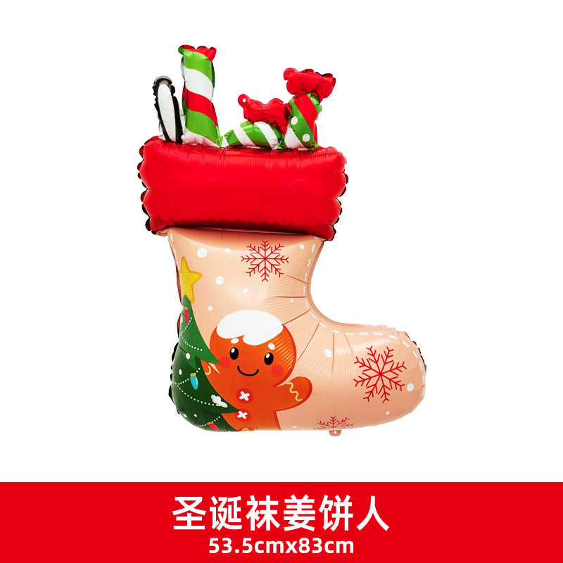 New Christmas 3D Santa Reindeer Aluminum Foil Balloons Min.50PCS