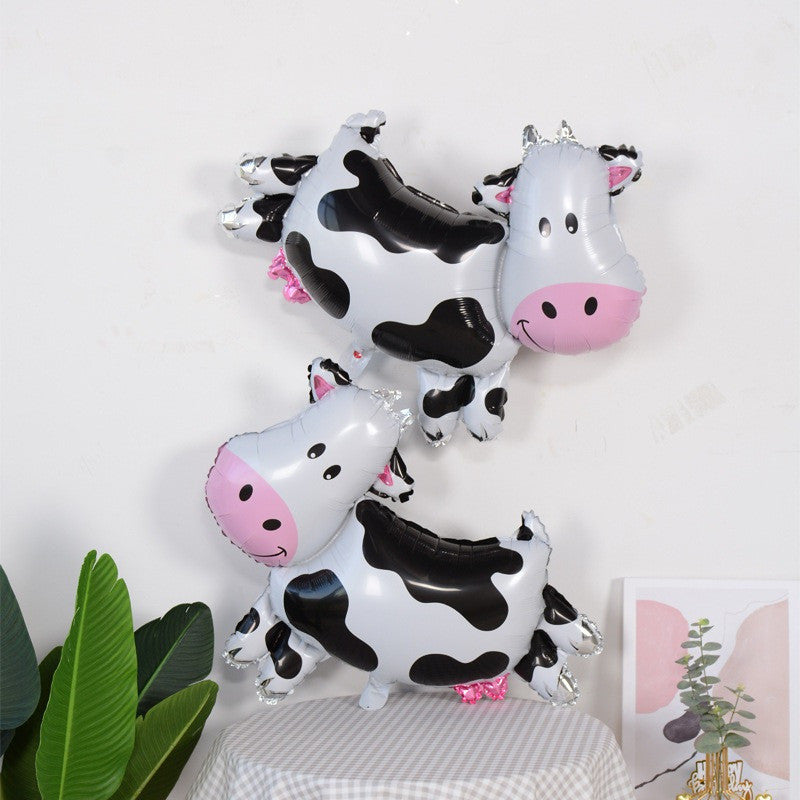 Billion Balloons Cartoon shaped aluminum film cow balloon Farm themed