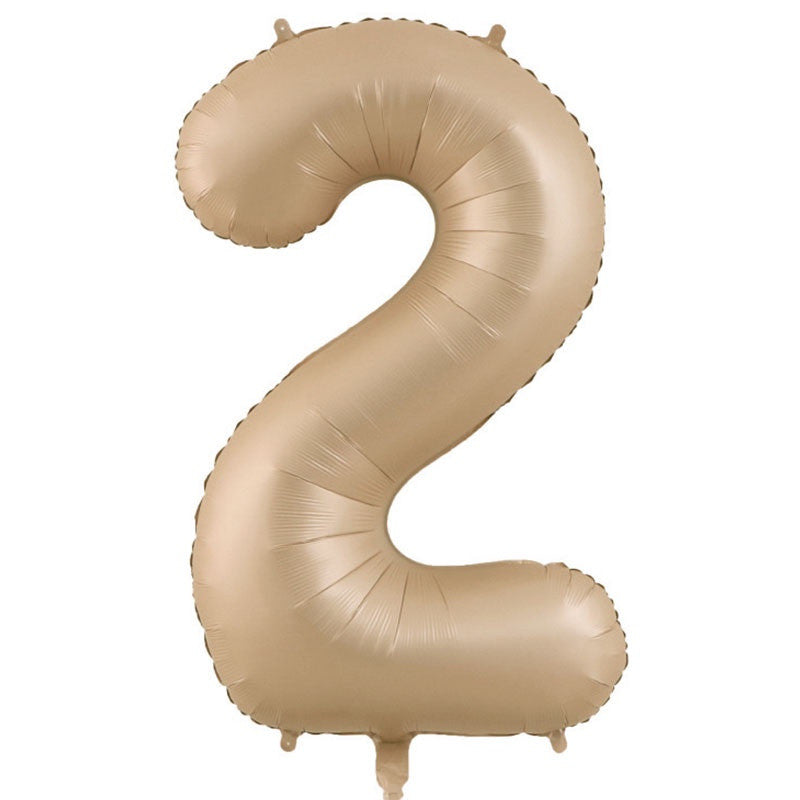 Billion Balloons 18/40Inch Number Balloons 0-9 Large Digital Heart Foil Beige Balloon