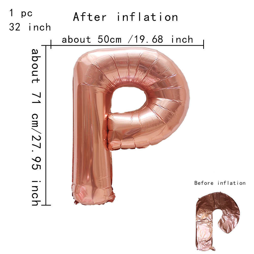 32inch Rose Gold Capital Letters Aluminum Foil Balloons for Birthday Party New Year's Eve Party Wedding Decoration