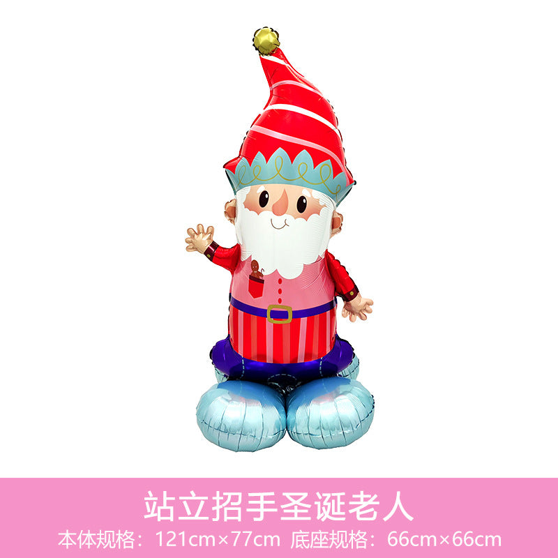 New Christmas 3D Santa Reindeer Aluminum Foil Balloons Min.50PCS