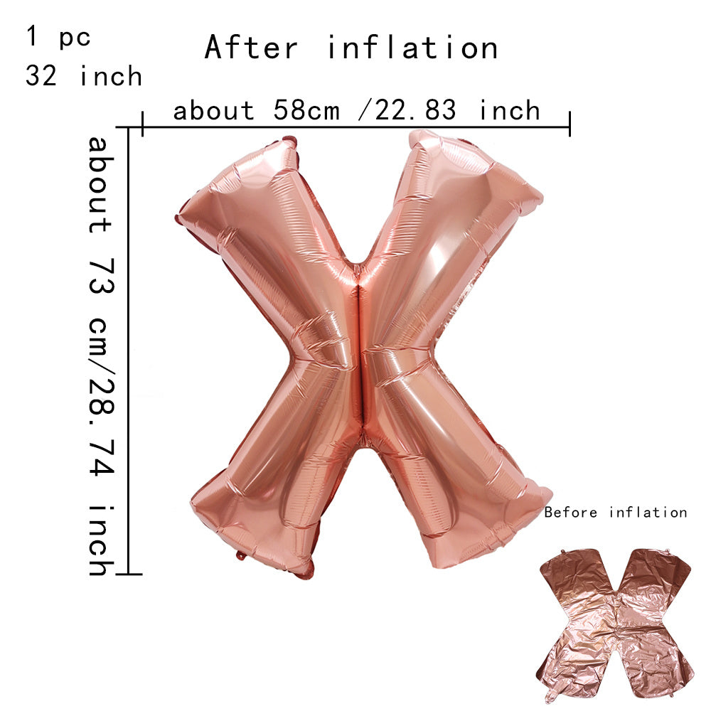 32inch Rose Gold Capital Letters Aluminum Foil Balloons for Birthday Party New Year's Eve Party Wedding Decoration