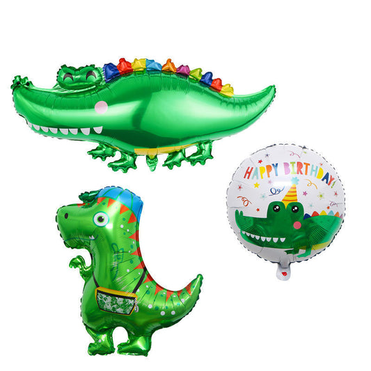 Billion Ballons Large Green Crocodile Backpack Dinosaur Aluminum Foil Balloon Min.50PCS