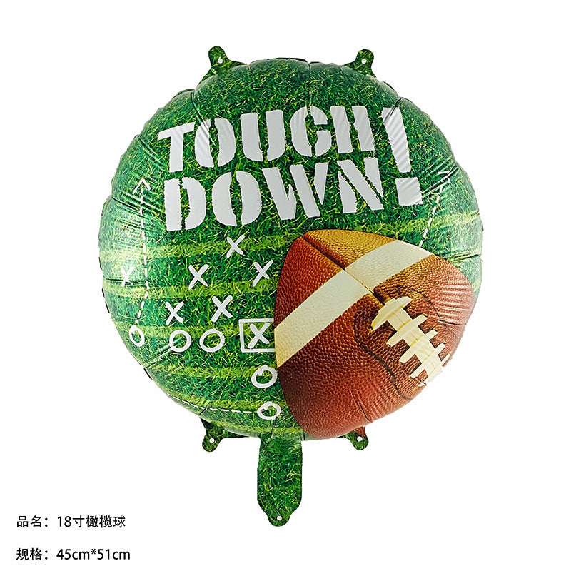 18-Inch Rugby Basketball Football Volleyball-Shaped Baseball Aluminum Balloon Wholesale