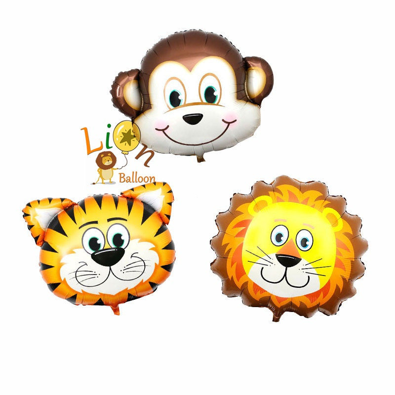Billion Balloons Safari Jungle Animals Theme Head shape balloons