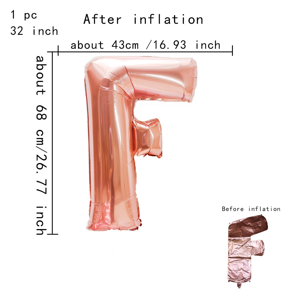 32inch Rose Gold Capital Letters Aluminum Foil Balloons for Birthday Party New Year's Eve Party Wedding Decoration