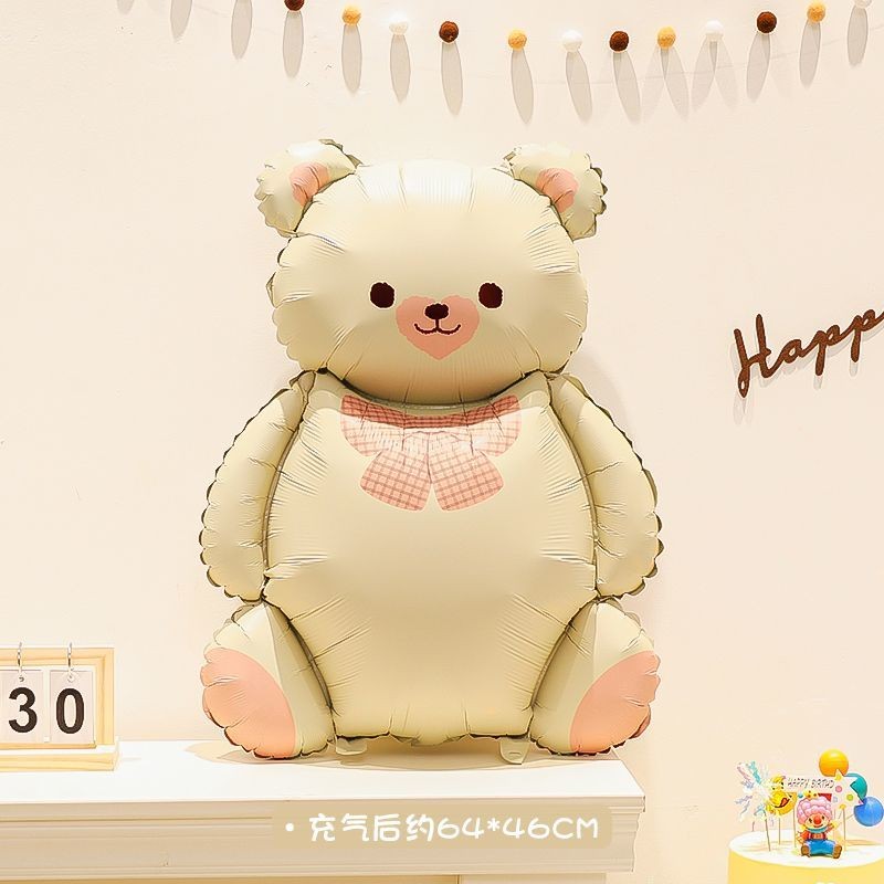 Billion Balloons INS Style Matte Bear Cake Aluminum Film Balloons Min.50PCS