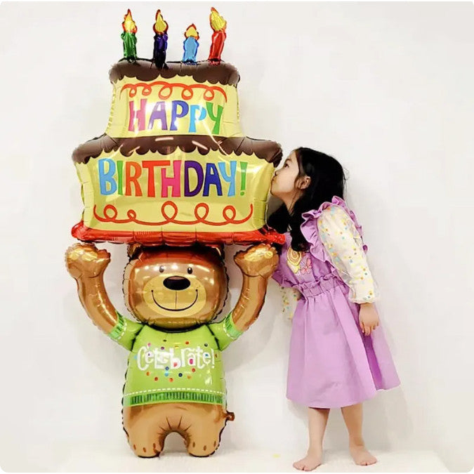 Billion Balloons 2/3Feet Teddy Bear Cakes Foil Balloon