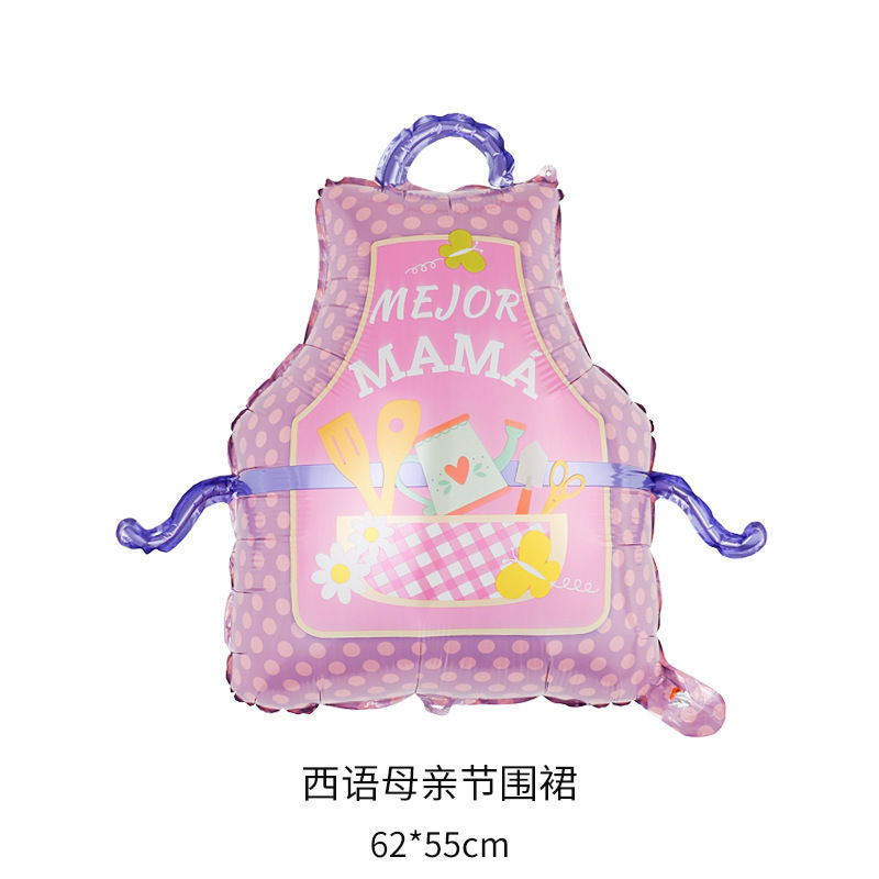 New Mother's Day Apron Flower Garden Aluminum Foil Balloon Wholesale