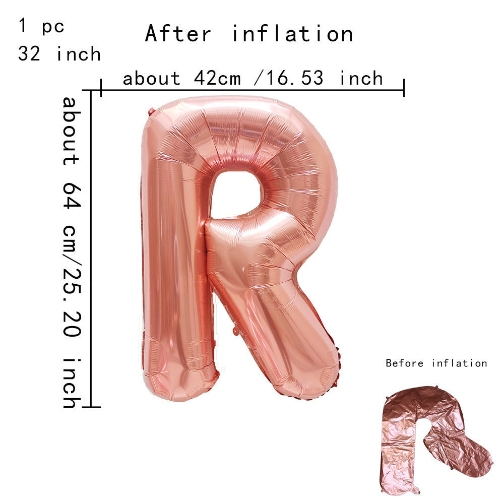 32inch Rose Gold Capital Letters Aluminum Foil Balloons for Birthday Party New Year's Eve Party Wedding Decoration