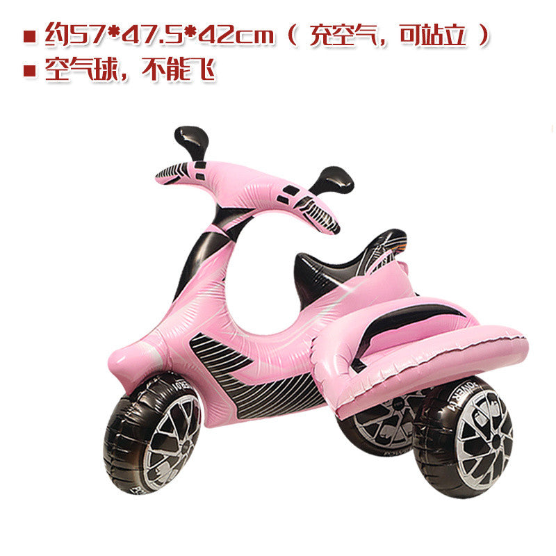 Billion Ballons Birthday Decoration 3D Standing Motorcycle Cartoon Aluminum Foil Balloon Min.20PCS