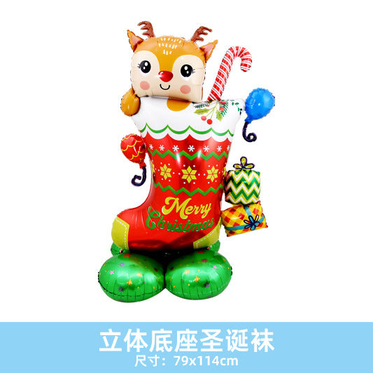 Christmas Party Decor 120cm Tree Santa Balloons Film Min.50PCS