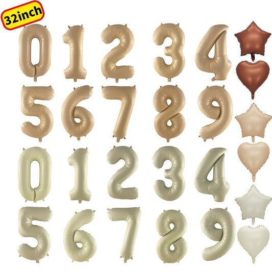 Billion Balloons 32Inch Cream Caramel Color Theme Number Balloons