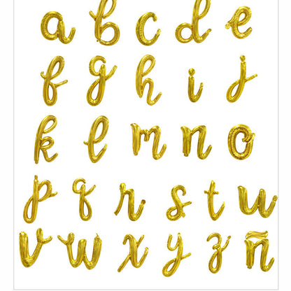 18inch Gold Letter Balloons Wedding Decor Aluminum Foil Min.50PCS