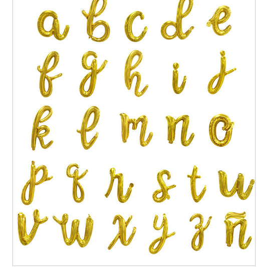 18inch Gold Letter Balloons Wedding Decor Aluminum Foil Min.50PCS