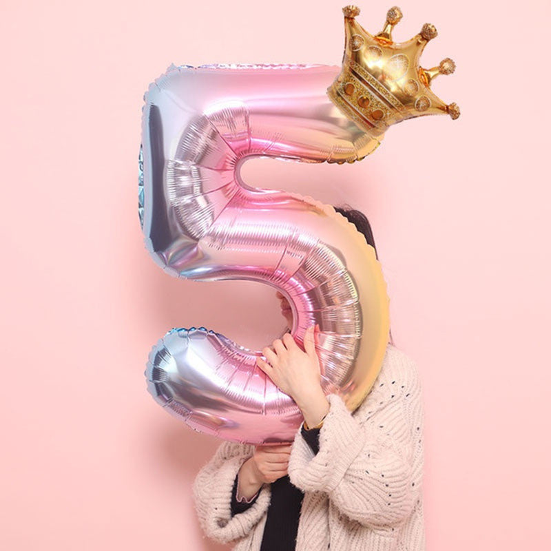 Billion Balloons 32inch Gradient Rainbow color Number 0-9 Foil balloons
