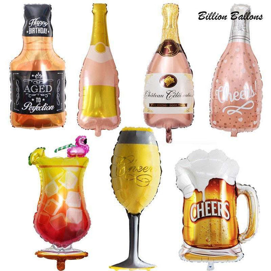 Billion Balloons Big size Champagne Wine Bottle Aluminum Foil Balloon