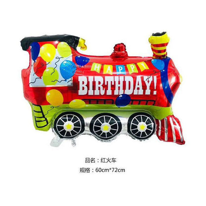 Billion Balloons 4D Car Excavator Fire Truck Ambulance Police Car School Bus Train Vehicle Tank Aluminum Foil Balloon