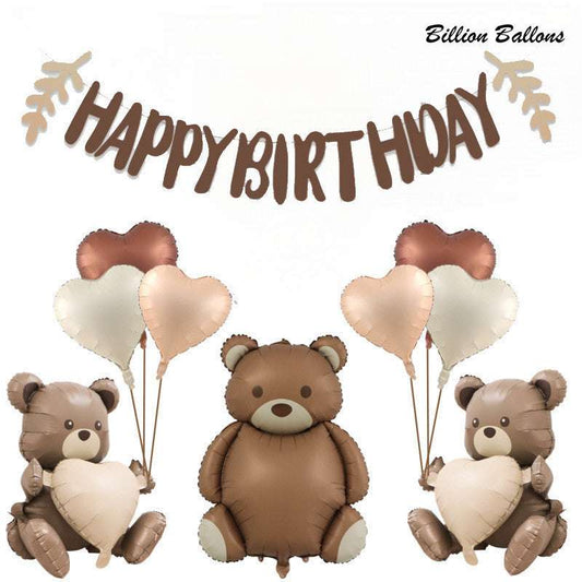 Billion Balloons Cream Caramel Color Theme Balloons Birthday Bear Birthday Balloon