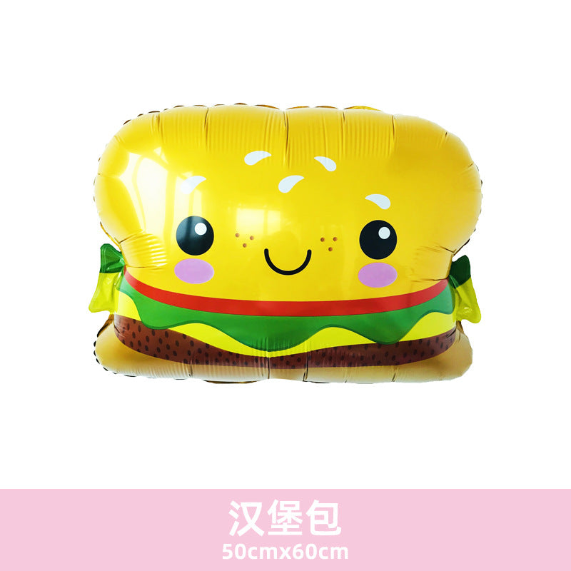 Donut Popcorn Hot Dog Ice Cream Birthday Food Dessert Balloon