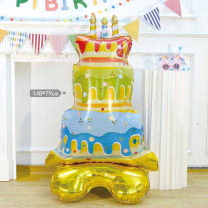 Billion Balloons Popular Medium Aluminum Foil Cartoon Cake Stand Balloon