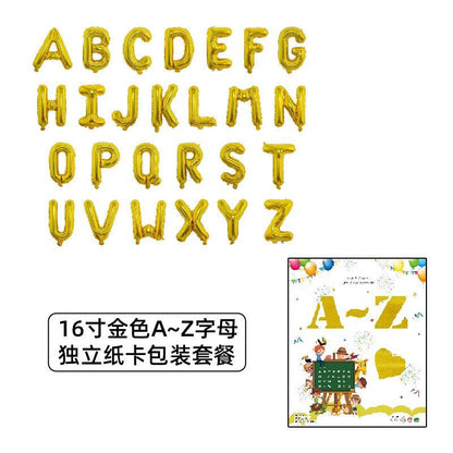 16 Inches Birthday Creative A to Z Foil Balloon Pack Min.50PCS