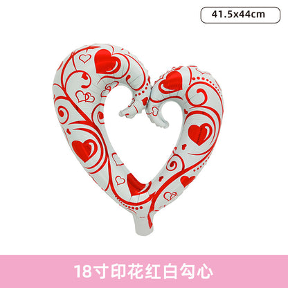 Aluminum Foil Heart Balloons for Valentine Wedding MOQ 50pcs