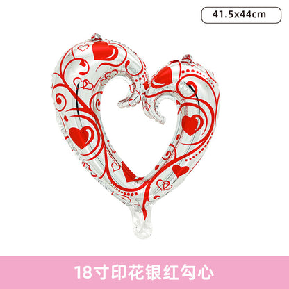 Aluminum Foil Heart Balloons for Valentine Wedding MOQ 50pcs
