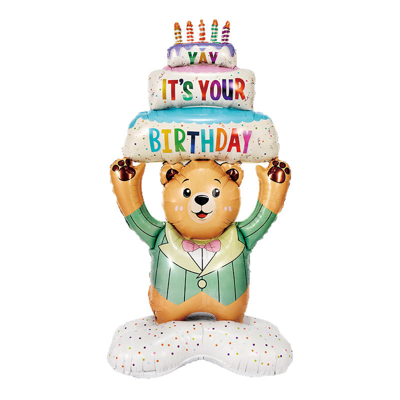 INS Trendy Kids Cake Bear Balloon Decor Birthday Party