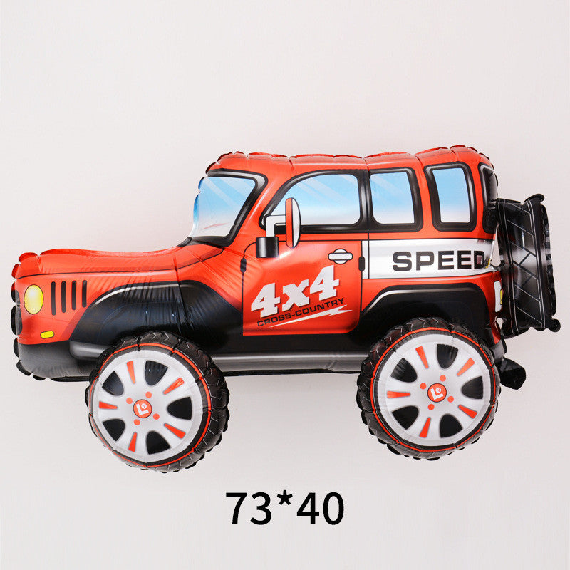 Billion Balloons 4D Car Excavator Fire Truck Ambulance Police Car School Bus Train Vehicle Tank Aluminum Foil Balloon