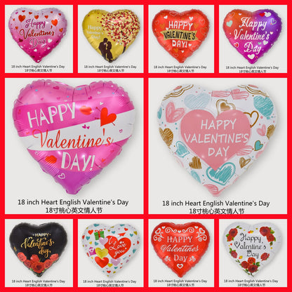 18“ Heart Foil Balloons for Valentine‘s Day Min.50PCS