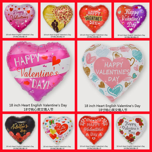 18“ Heart Foil Balloons for Valentine‘s Day Min.50PCS