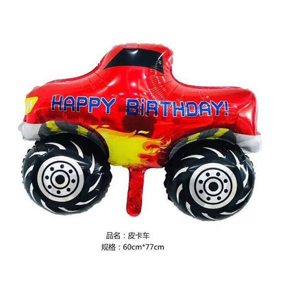 Billion Balloons 4D Car Excavator Fire Truck Ambulance Police Car School Bus Train Vehicle Tank Aluminum Foil Balloon