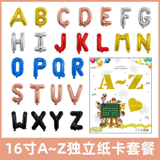 16 Inches Birthday Creative A to Z Foil Balloon Pack Min.50PCS