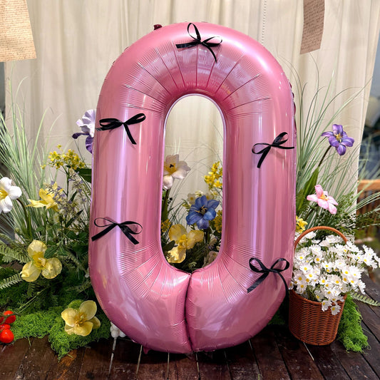 Pink Ribbon Large Number 40inch Foil Balloon Birthday Party Decor Min.50PCS