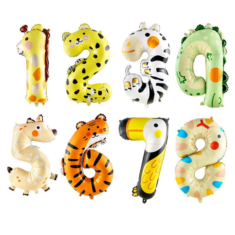 Billion Balloons 40inch Cartoon Animal Shaped Number Balloons