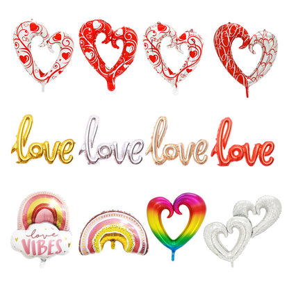 Aluminum Foil Heart Balloons for Valentine Wedding