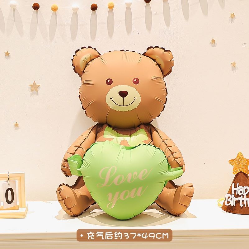 Billion Balloons INS Style Matte Bear Cake Aluminum Film Balloons Min.50PCS