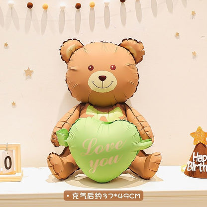 Billion Balloons INS Style Matte Bear Cake Aluminum Film Balloons Min.50PCS