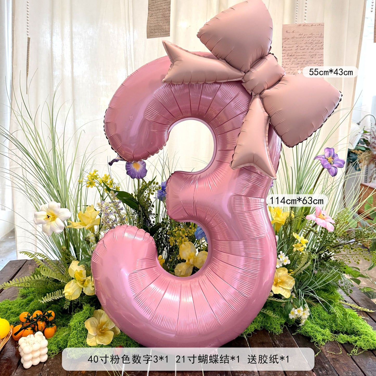 40inch Large Number Matte Bowknot Balloons Baby Birthday Party Decor Min.50PCS