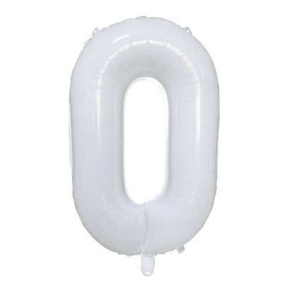 Billion Balloons 32Inches Birthday Anniversary Balloons White Crown Number Foil Balloon