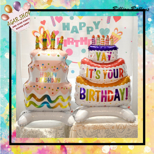 Billion Balloons Standing Cake Foil Balloon With Base Birthday Party Decoration Min.50PCS