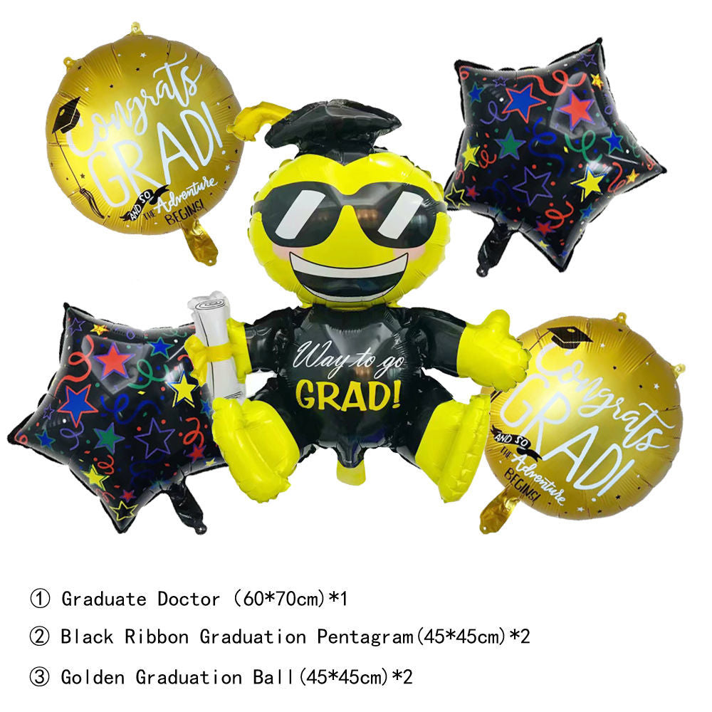 High School Graduation Set Aluminum Foil Balloons Hat Photo Frame Balls Min.50PCS