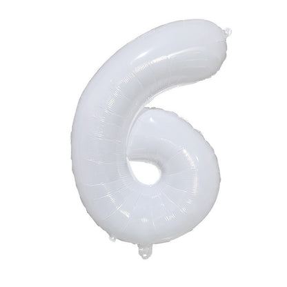 Billion Balloons 32Inches Birthday Anniversary Balloons White Crown Number Foil Balloon