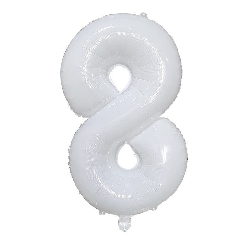Billion Balloons 32Inches Birthday Anniversary Balloons White Crown Number Foil Balloon