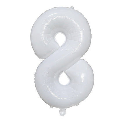 Billion Balloons 32Inches Birthday Anniversary Balloons White Crown Number Foil Balloon