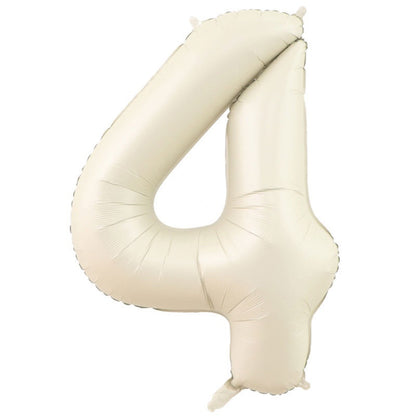 Billion Balloons 18/40Inch Number Balloons 0-9 Large Digital Heart Foil Beige Balloon