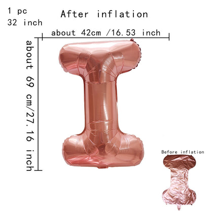 32inch Rose Gold Capital Letters Aluminum Foil Balloons for Birthday Party New Year's Eve Party Wedding Decoration