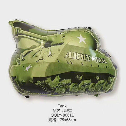 Billion Balloons 4D Car Excavator Fire Truck Ambulance Police Car School Bus Train Vehicle Tank Aluminum Foil Balloon
